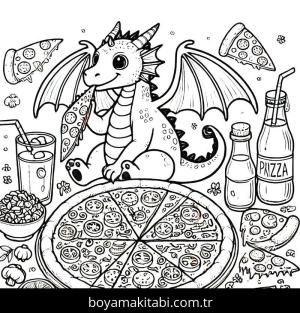 Pizza boyama sayfası,  coloring page, , 