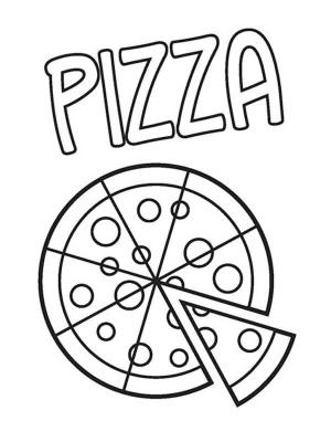 Pizza boyama sayfası,  coloring page, Normal Pizza, 