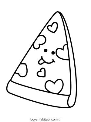 Pizza boyama sayfası – eğlenceli etkinlik, el becerilerini geliştirir
