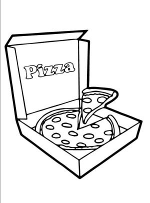 Pizza boyama sayfası,  coloring page, Pizza Kutusunda Pizza, 