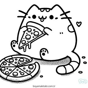 Pizza boyama sayfası – sanatsal çalışma, çocuklar için
