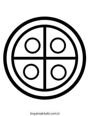 Pizza boyama sayfası – evde etkinlik, ücretsiz yazdır