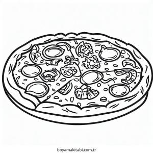 Pizza boyama sayfası – ücretsiz yazdır, boyama etkinliği