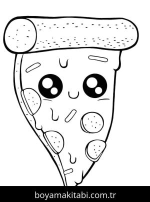 Pizza boyama sayfası – basit çizim, kolay boyama