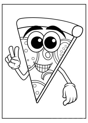 Pizza boyama sayfası,  coloring page, Mutlu Pizza, 