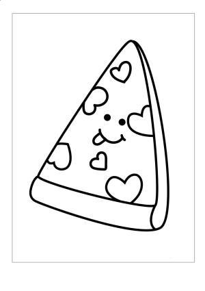 Pizza boyama sayfası,  coloring page, Sevimli Pizza, 