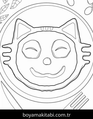 Pizza boyama sayfası – kolay boyama, eğitici aktivite