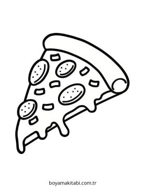 Pizza boyama sayfası – okul öncesi, evde etkinlik