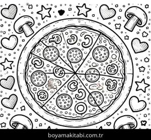 Pizza boyama sayfası,  coloring page, , 