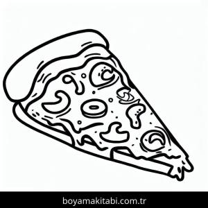 Pizza boyama sayfası – keyifli zaman, renkli çizimler