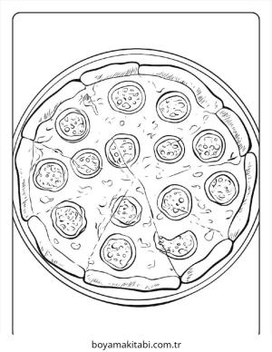 Pizza boyama sayfası – boyama etkinliği, çocuk aktivitesi