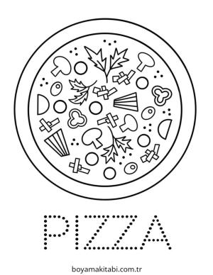 Pizza boyama sayfası – eğitici aktivite, yaratıcılık