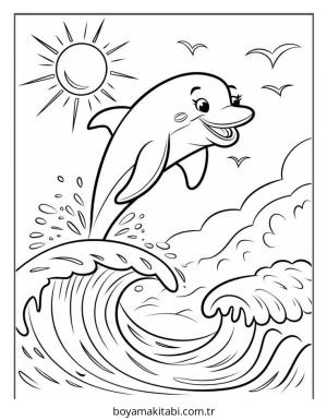 Plaj boyama sayfası – boyama etkinliği, çocuk aktivitesi