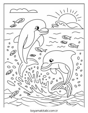 Plaj boyama sayfası – okul öncesi, evde etkinlik