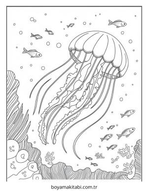 Plaj boyama sayfası – keyifli zaman, renkli çizimler