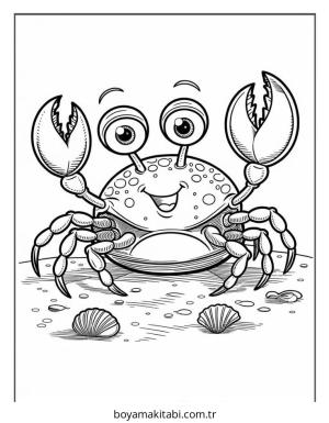 Plaj boyama sayfası – çizgi film temalı, basit çizim