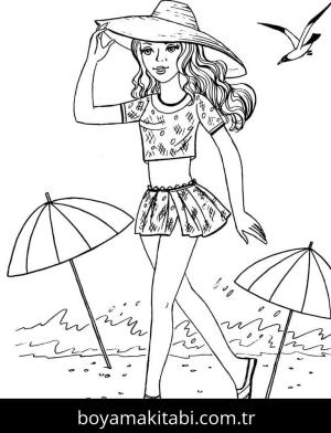 Plaj boyama sayfası – yaratıcılık, eğlenceli etkinlik