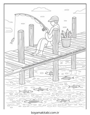 Plaj boyama sayfası – boyama çalışması, yaratıcılığı geliştirir