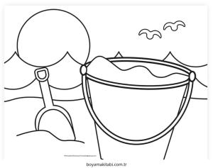 Plaj boyama sayfası – kolay boyama, eğitici aktivite