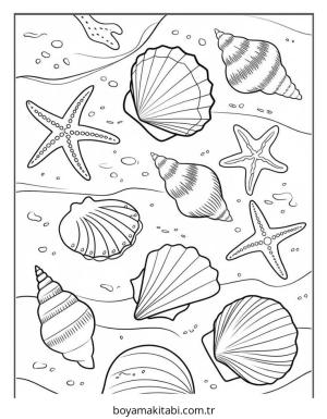 Plaj boyama sayfası – sevimli karakter, sanatsal çalışma