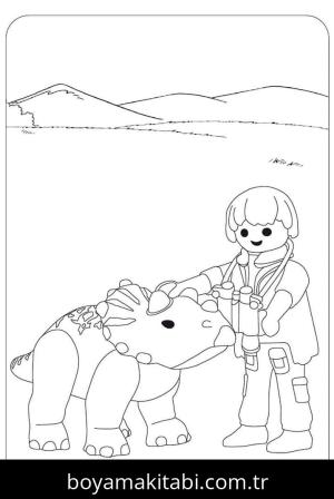 Playmobil boyama sayfası – çizgi film temalı, basit çizim