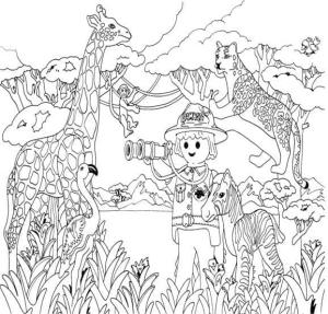 Playmobil boyama sayfası,  coloring page, Playmobil Orman Hayvanları Çiz, 