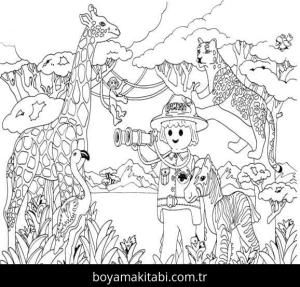 Playmobil boyama sayfası – çocuklar için, çizgi film temalı