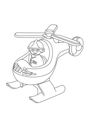 Playmobil boyama sayfası,  coloring page, Playmobil Helikopterini çiz, 