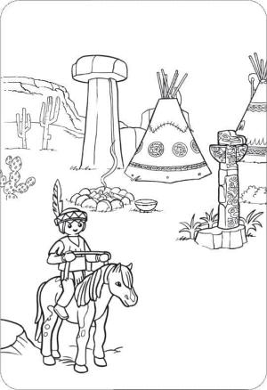 Playmobil boyama sayfası,  coloring page, Playmobil Indian’ı çiz, 