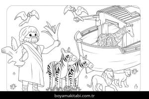 Playmobil boyama sayfası – sevimli karakter, sanatsal çalışma