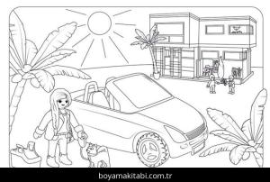 Playmobil boyama sayfası – basit çizim, kolay boyama