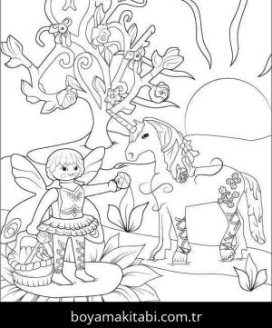 Playmobil boyama sayfası – PDF indir, sevimli karakter