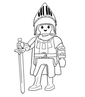 Playmobil boyama sayfası,  coloring page, Playmobil Şövalyesini çiz, 