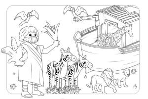 Playmobil boyama sayfası,  coloring page, Playmobil Nuh’un Gemisi’ni çiz, 