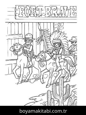 Playmobil boyama sayfası – çizgi film temalı, basit çizim