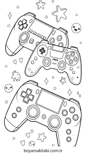 Playstation boyama sayfası – çocuklar için, çizgi film temalı