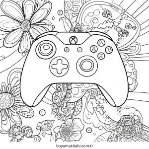 Playstation boyama sayfası – çizgi film temalı, basit çizim