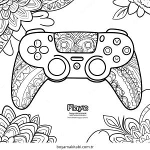 Playstation boyama sayfası – eğlenceli etkinlik, el becerilerini geliştirir