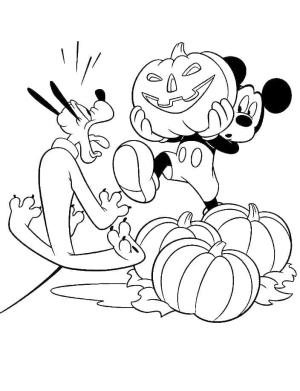 Pluto (Disney) boyama sayfası,  coloring page, Pluto ve Mickey Disney Cadılar Bayramı, 