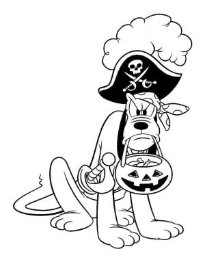 Pluto (Disney) boyama sayfası,  coloring page, Kızgın Pluto Disney Cadılar Bayramı, 