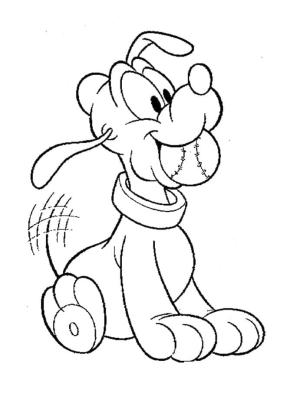 Pluto (Disney) boyama sayfası,  coloring page, Bebek Pluto Bir Top Tutuyor, 