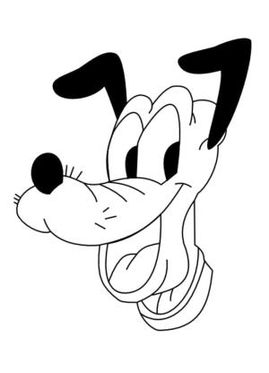 Pluto (Disney) boyama sayfası,  coloring page, Mutlu Pluto Yüzü, 