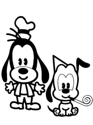 Pluto (Disney) boyama sayfası,  coloring page, Aptal ve Pluto, 