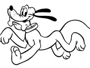 Pluto (Disney) boyama sayfası,  coloring page, Köpek Kemiği ile Pluto, 