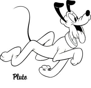 Pluto (Disney) boyama sayfası,  coloring page, Mutlu Pluto, 