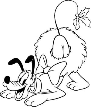 Pluto (Disney) boyama sayfası,  coloring page, Pluto ve Çelenk, 