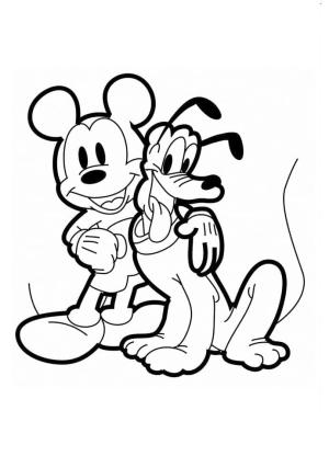 Pluto (Disney) boyama sayfası,  coloring page, Mickey ve Pluto, 