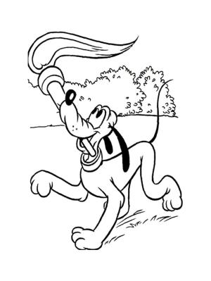 Pluto (Disney) boyama sayfası,  coloring page, Meşaleli Pluto, 