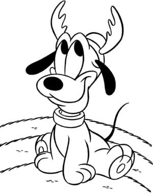 Pluto (Disney) boyama sayfası,  coloring page, Boynuzlu Bebek Pluto, 