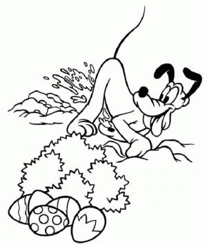 Pluto (Disney) boyama sayfası,  coloring page, Pluto ve Paskalya Yumurtaları, 